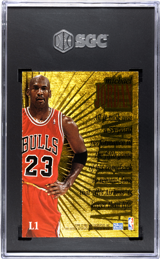 1995 Skybox Premium #L1 Michael Jordan Larger Than Life SGC 8.5 NM-MT+