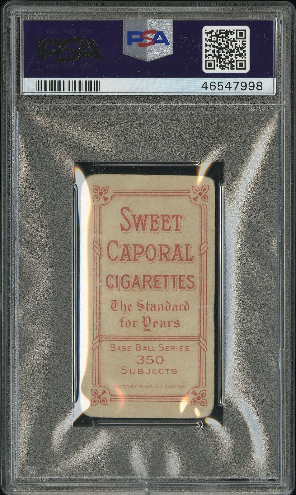1909-11 T206 Sweet Caporal 350/30 Ty Cobb Green Portrait PSA 1.5 New Label