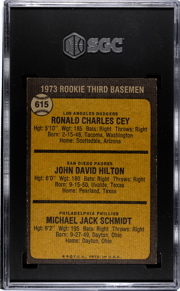 1973 Topps #615 Mike Schmidt RC Rookie SGC 5.5 EX+ Well Centered