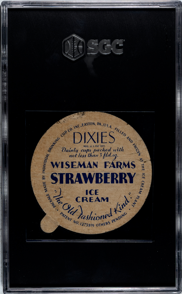 1938 Dixie Lids Bob Feller Wiseman Farms SGC 1.5