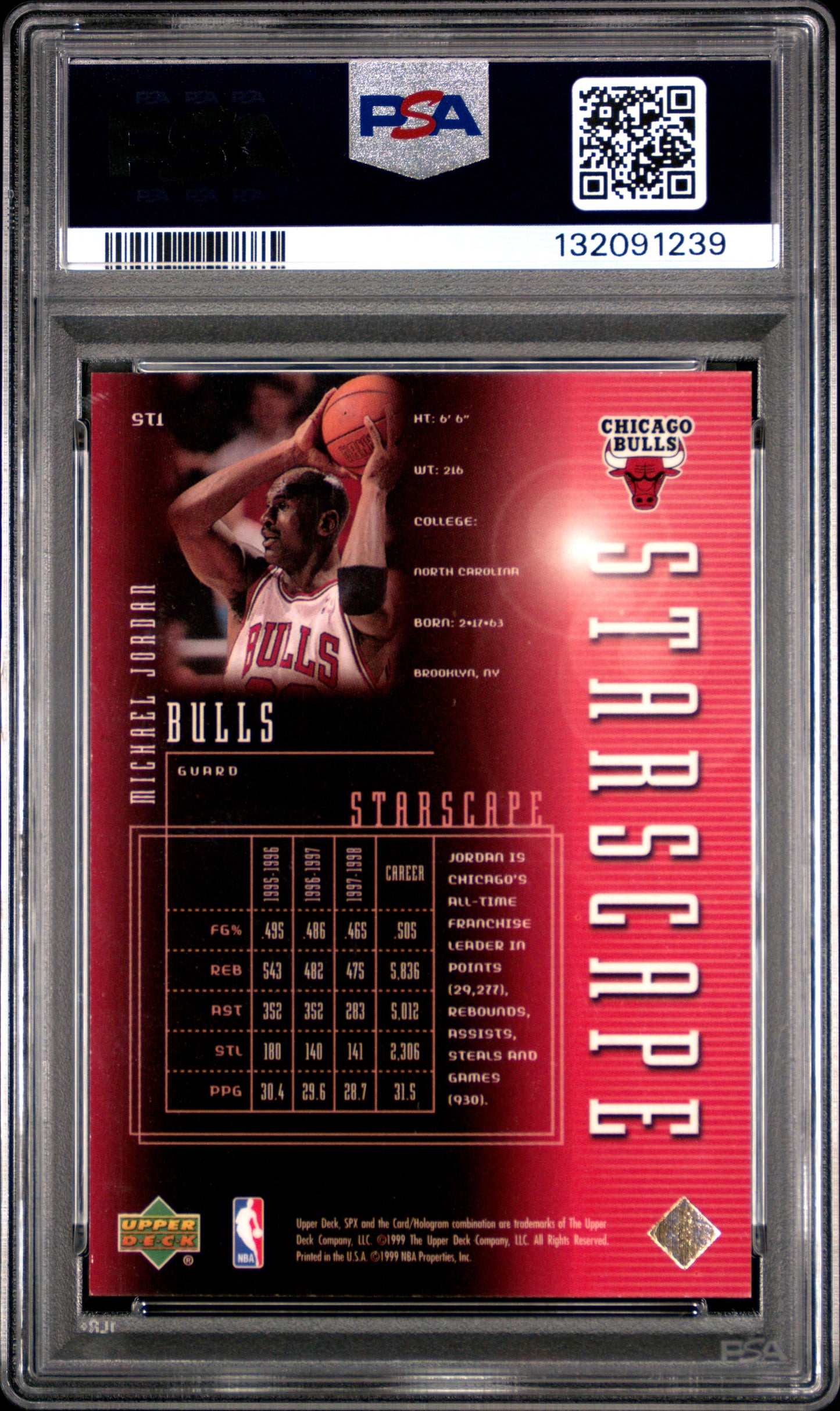 1999 SPX Starscape Michael Jordan #ST1 PSA 9 MINT New Label