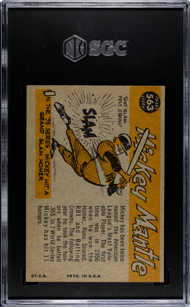 1960 Topps #563 Mickey Mantle All Star SGC 7.5 NM+ STUNNING