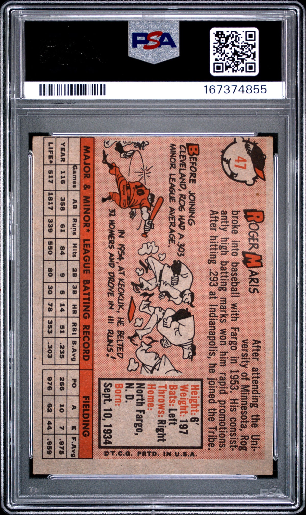 1958 Topps #47 Roger Maris RC Rookie PSA 4 VG-EX New Label