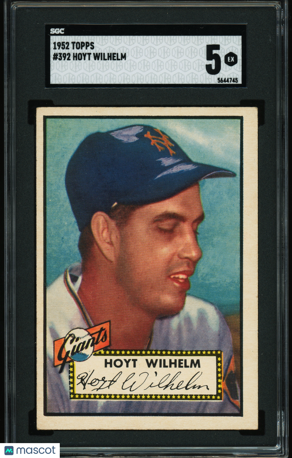 1952 Topps #392 Hoyt Wilhelm RC Rookie SGC 5 EX SHARP + Nice Color