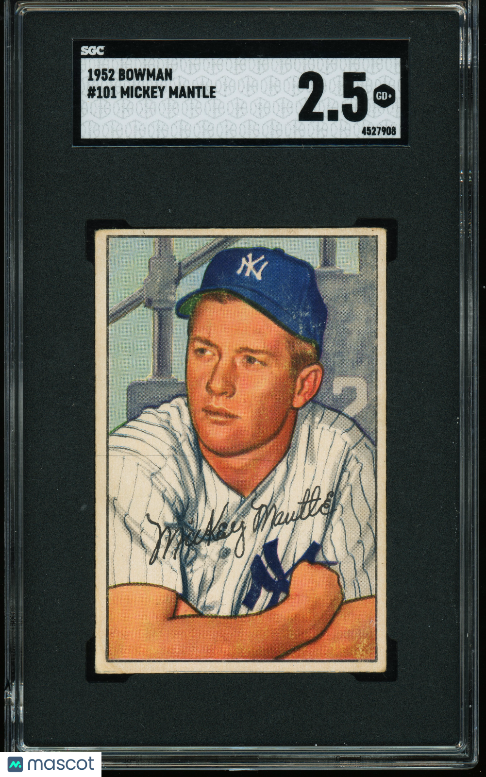 1952 Bowman #101 Mickey Mantle SGC 2.5
