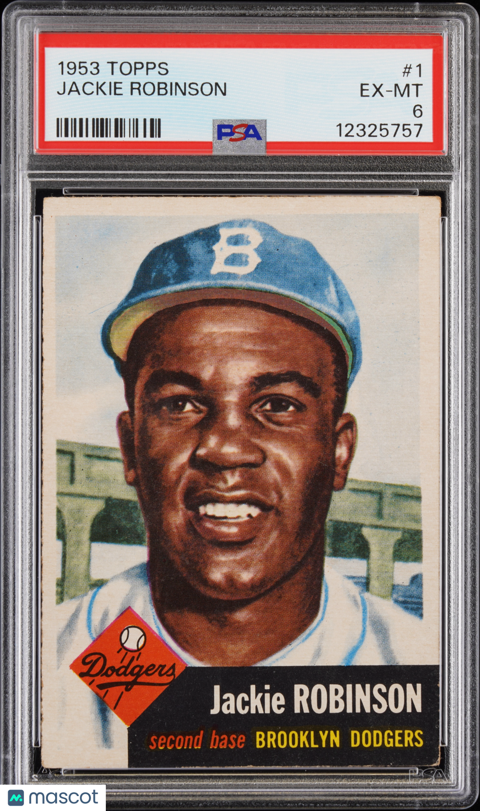 1953 Topps #1 Jackie Robinson PSA 6 EX-MT New Label