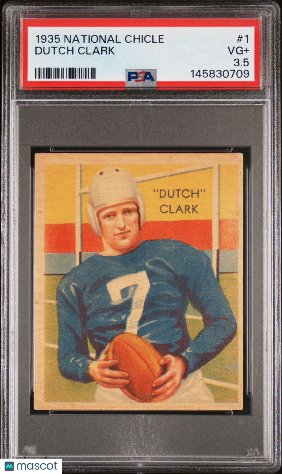 1935 National Chicle #1 Dutch Clark PSA 3.5 VG+ New Label