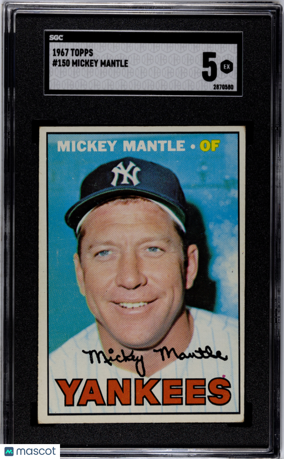 1967 Topps #150 Mickey Mantle SGC 5