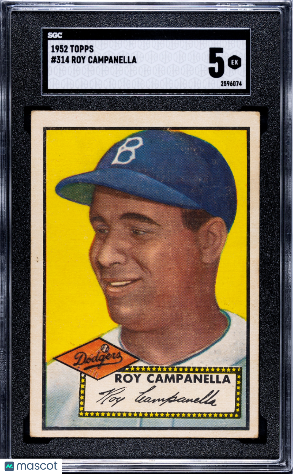 1952 Topps #314 Roy Campanella SGC 5 EX Nice Color