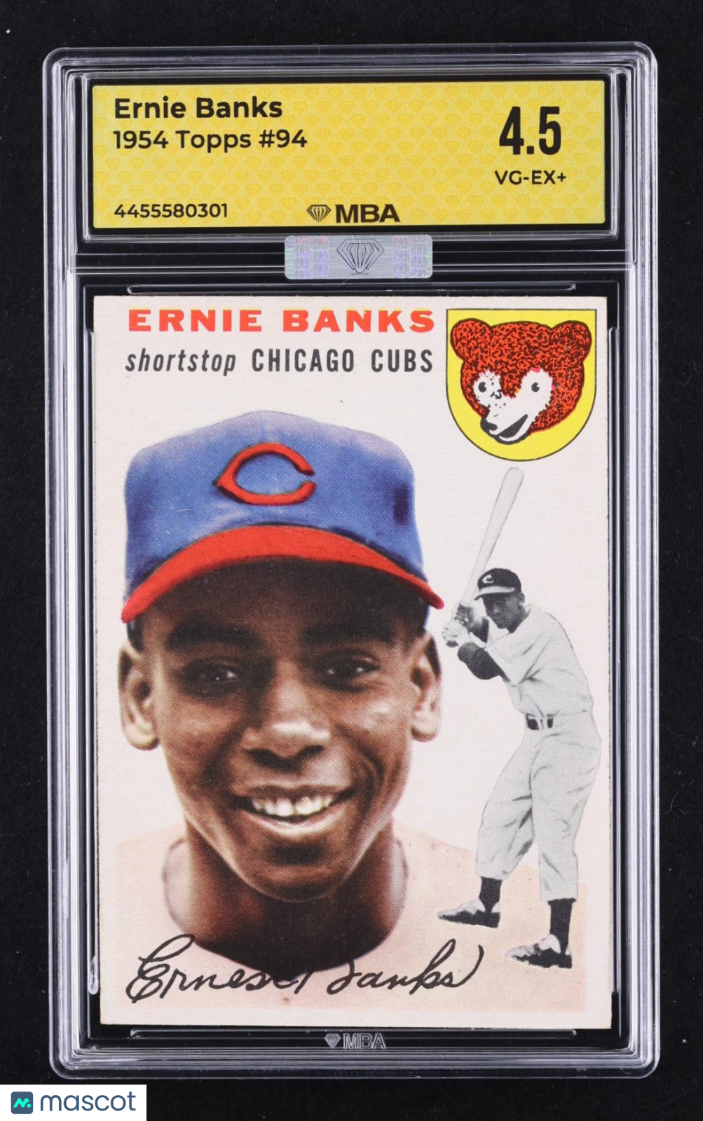 1954 Topps Ernie Banks RC Rookie #94 MBA 4.5 VG-EX+ SILVER DIAMOND