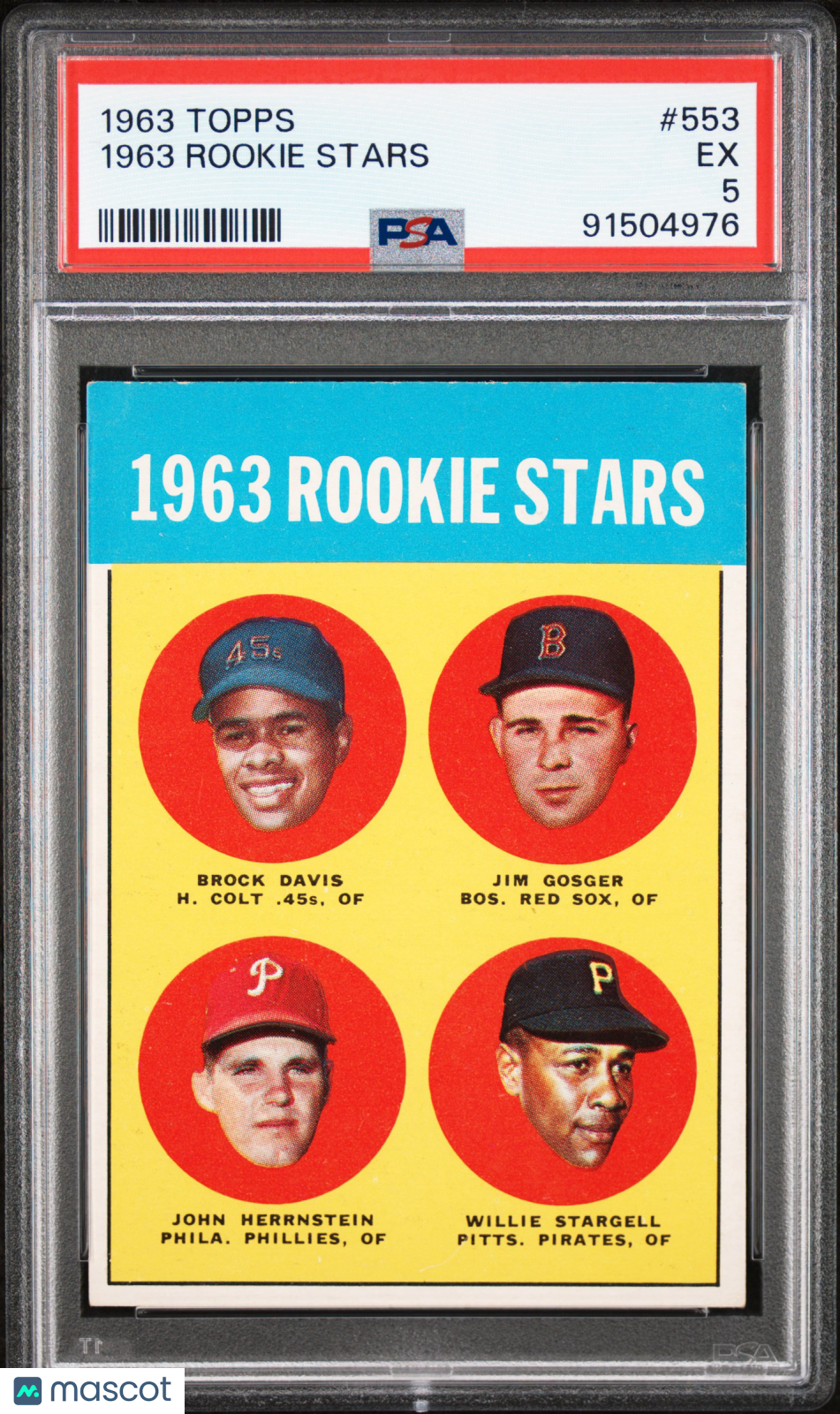 1963 Topps #553 Willie Stargell RC Rookie PSA 5 EX Well Centered New Label