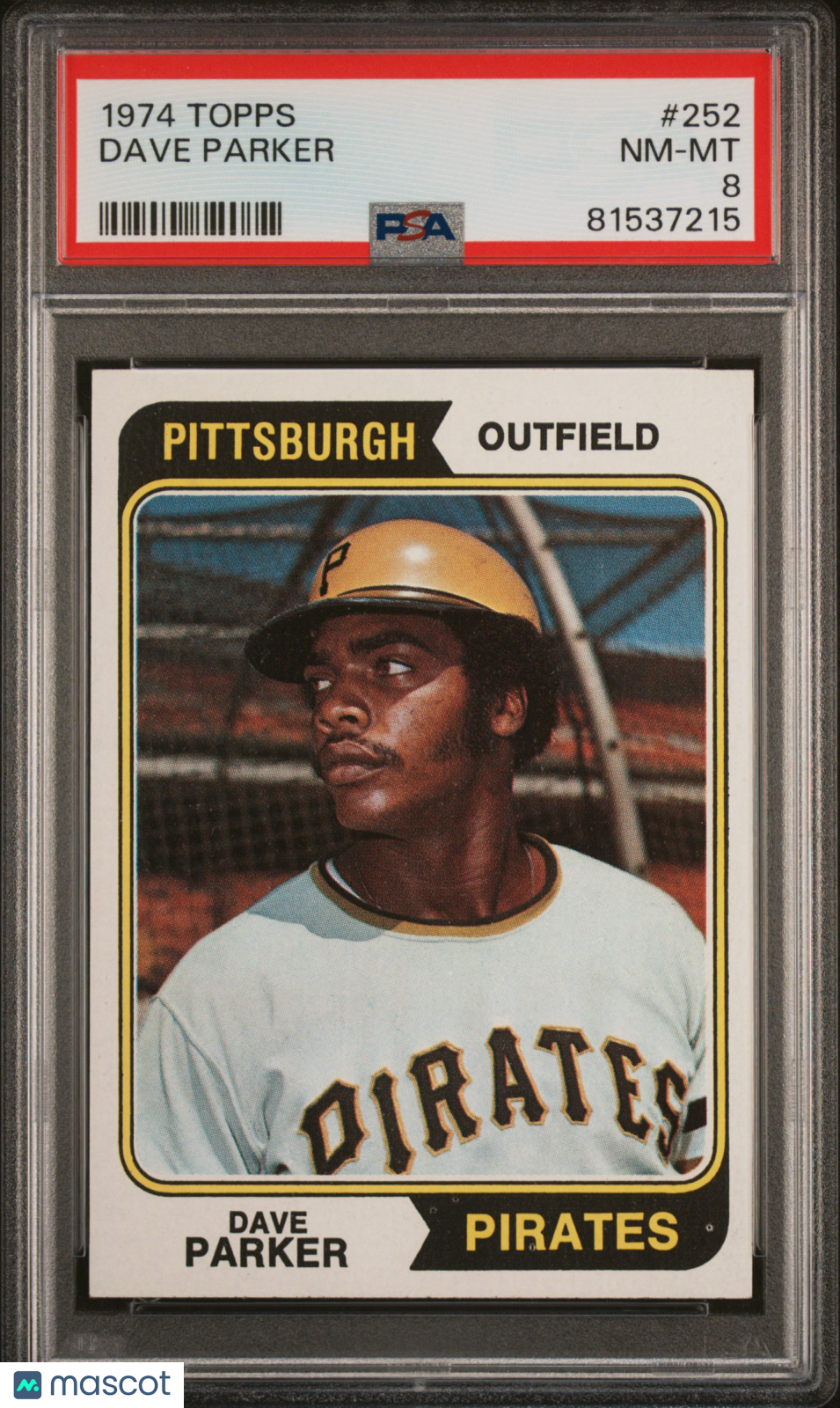 1974 Topps Dave Parker RC Rookie #252 PSA 8 NM-MT New Label