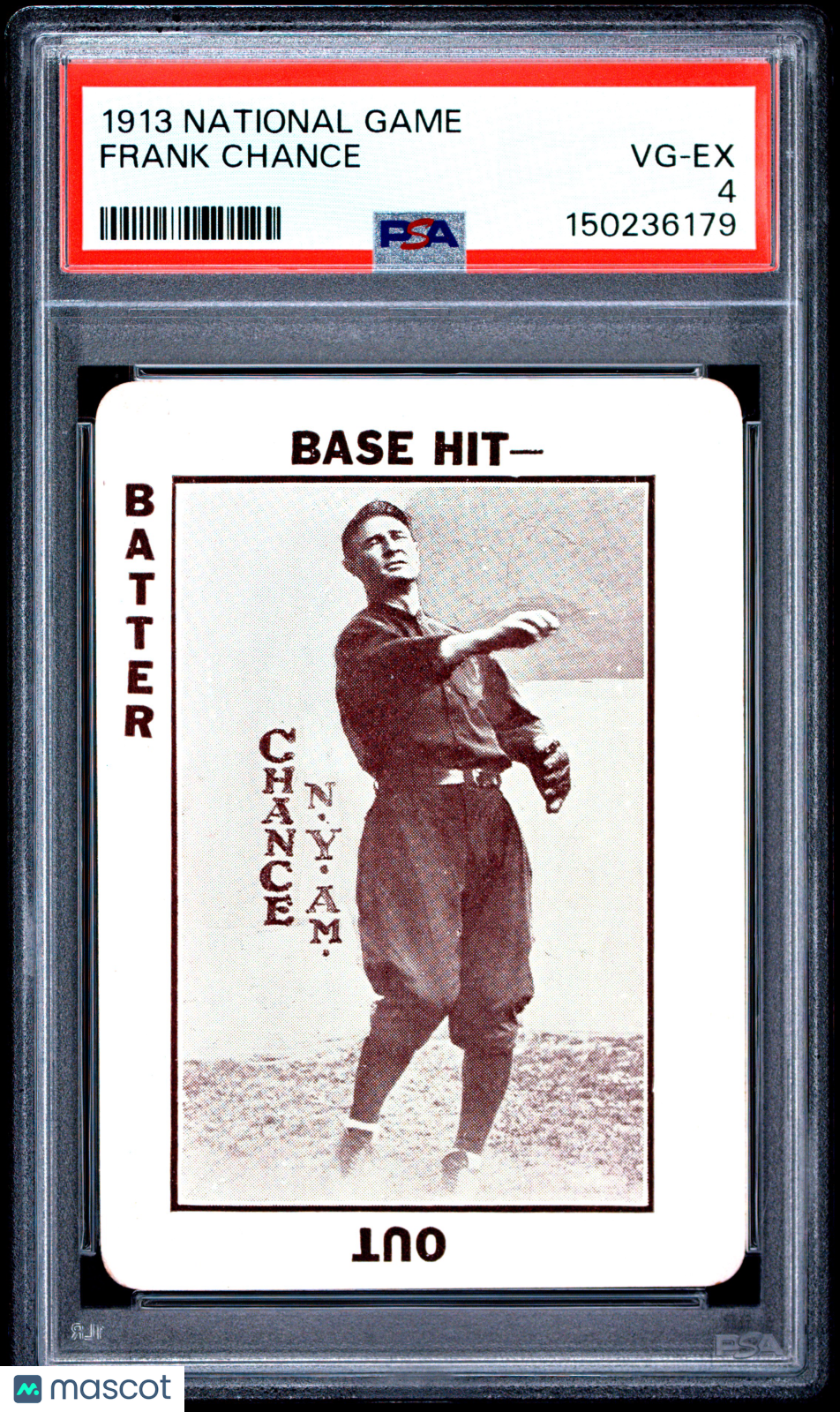 1913 National Game Frank Chance PSA 4 VG-EX New Label