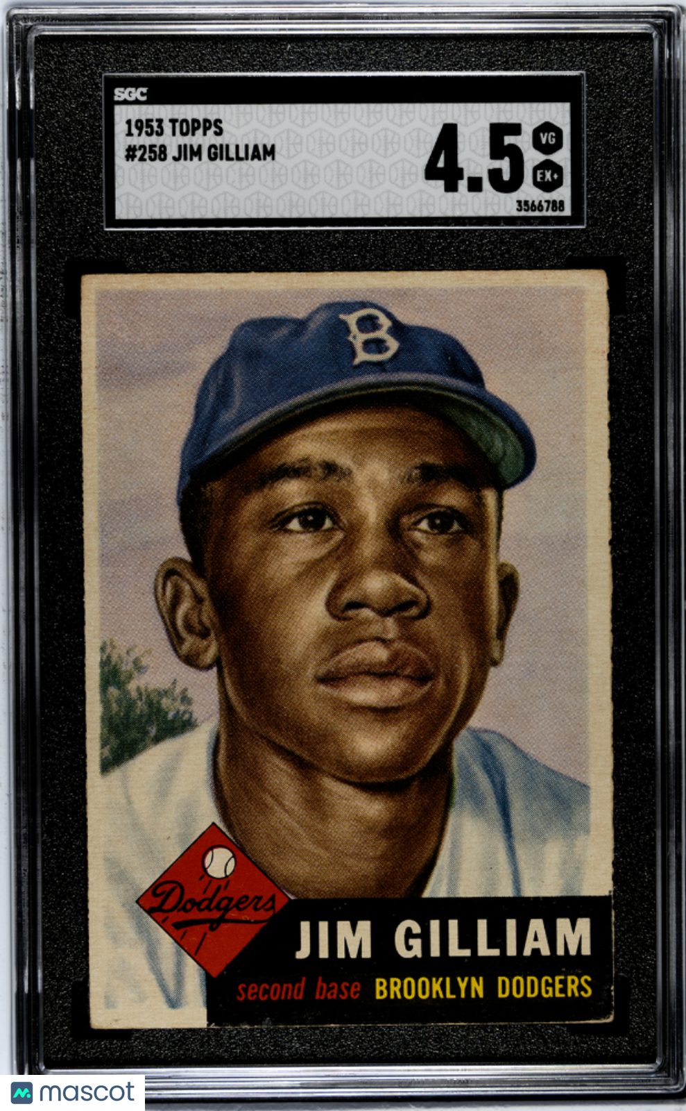 1953 Topps #258 Junior Jim Gilliam RC Rookie SGC 4.5 VG-EX+
