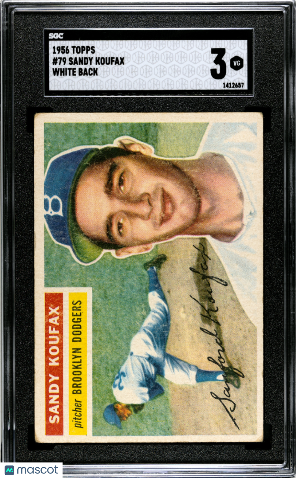 1956 Topps #79 Sandy Koufax White Back SGC 3 VG