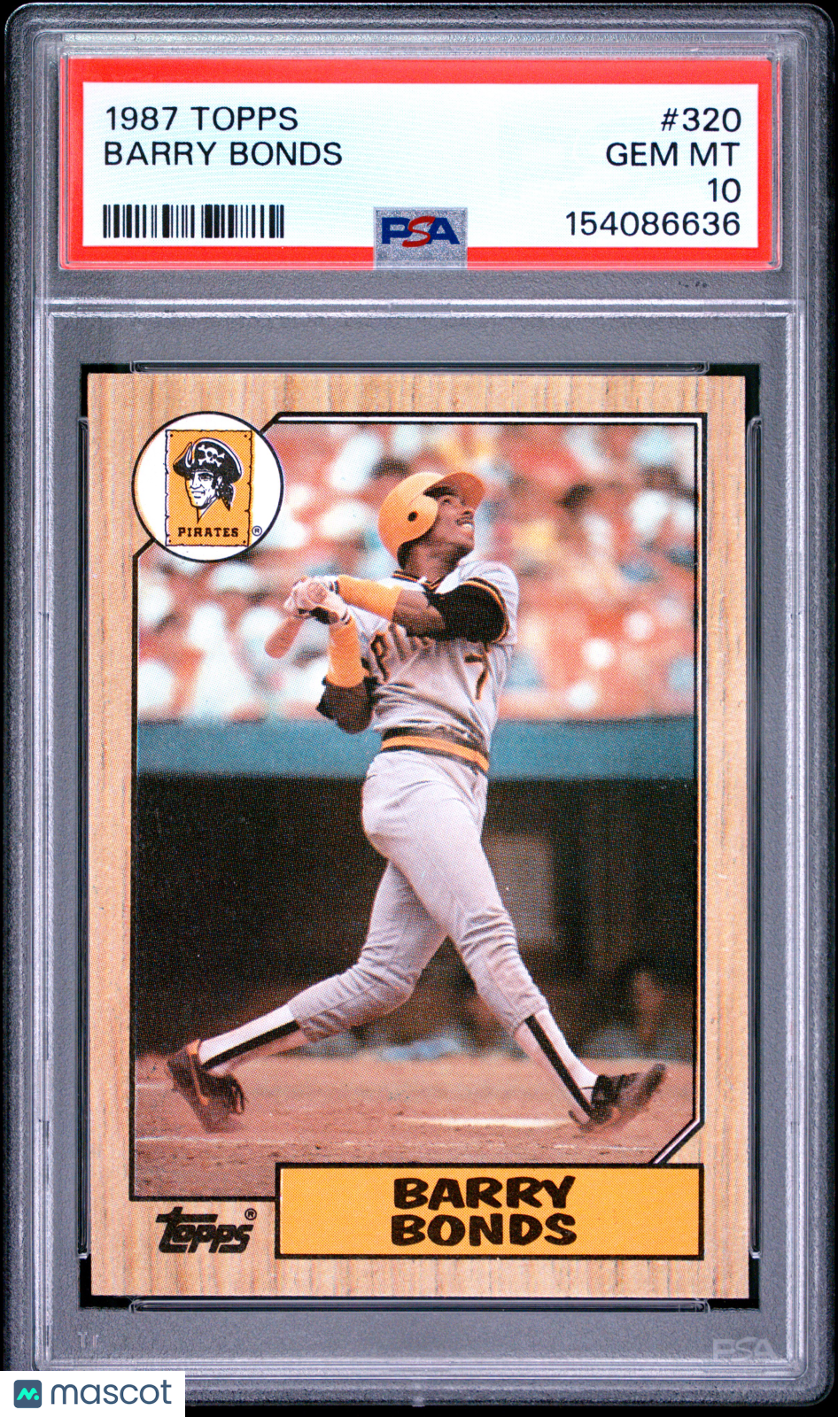 1987 Topps #320 Barry Bonds RC Rookie PSA 10 GEM MINT New Label