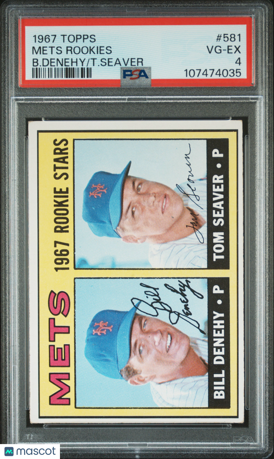 1967 Topps #581 Tom Seaver RC Rookie PSA 4 VG-EX New Label