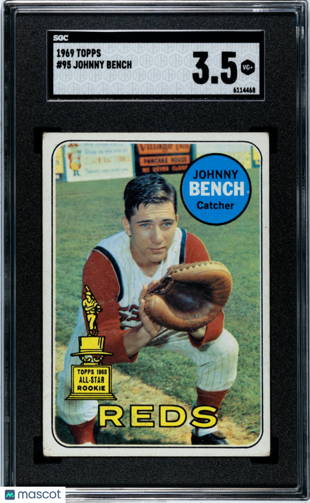1969 Topps #95 Johnny Bench SGC 3.5 VG+ Well Centered