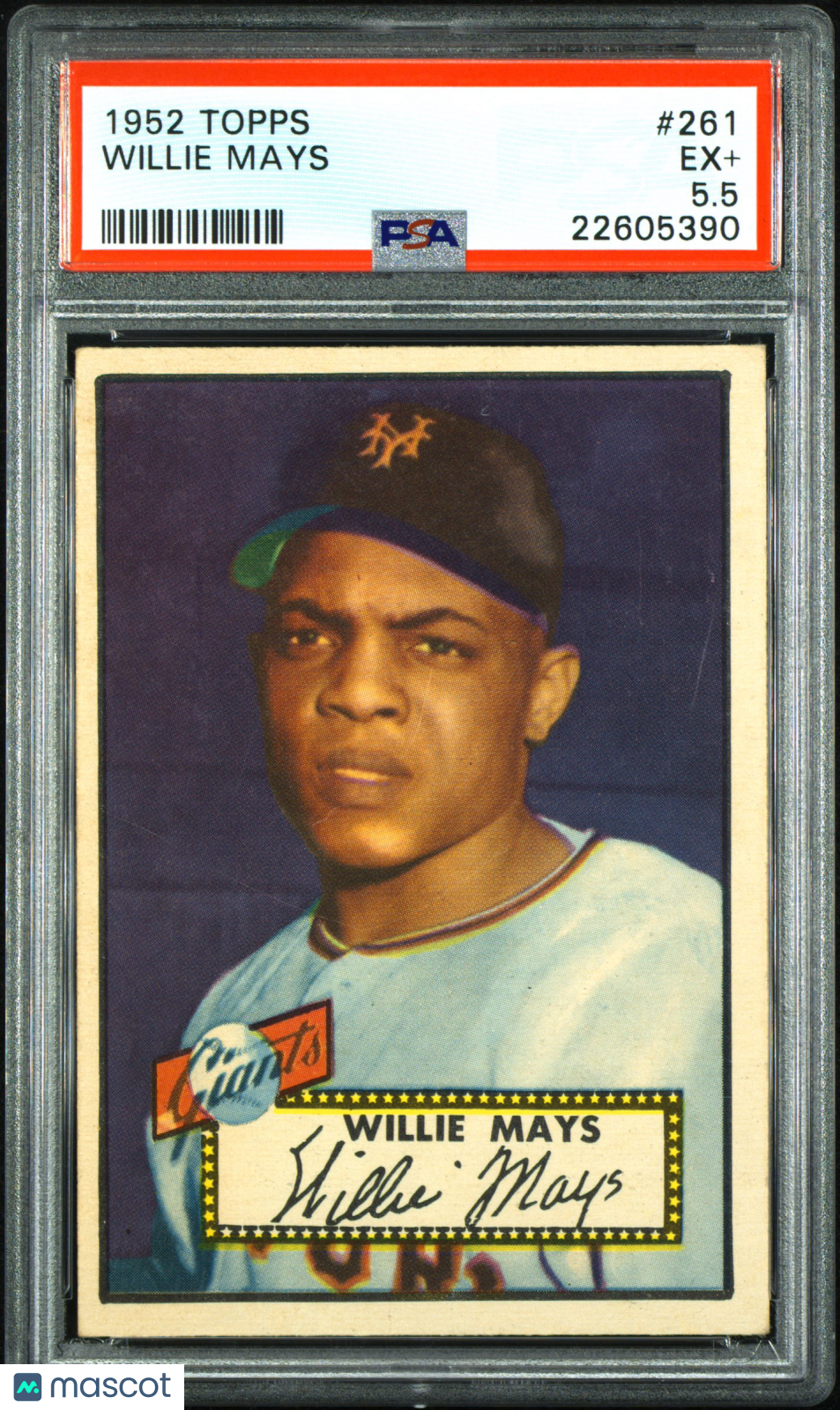 1952 Topps #261 Willie Mays PSA 5.5 EX+ SHARP + Nice Color New Label