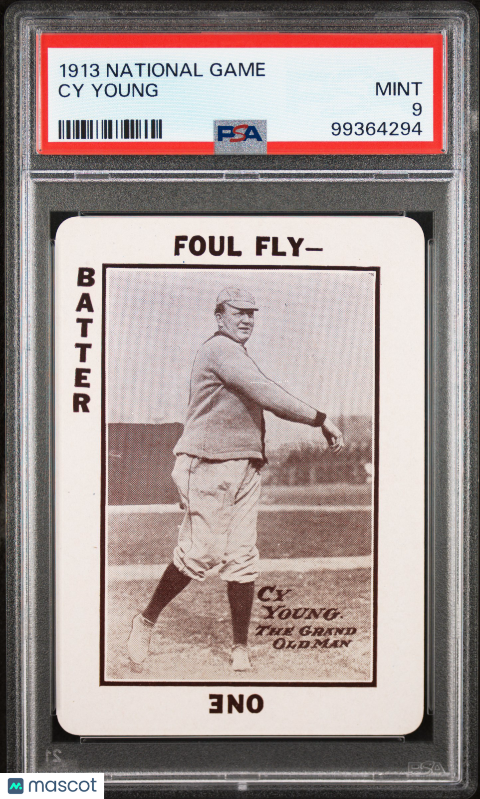1913 National Game Cy Young PSA 9 MINT New Label NONE HIGHER