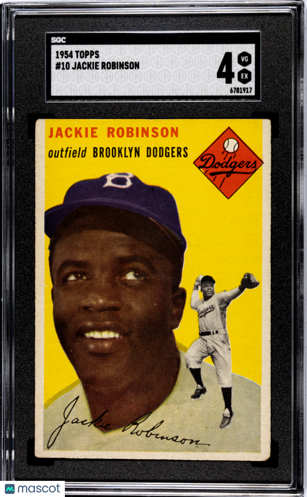 1954 Topps #10 Jackie Robinson SGC 4 VG-EX CENTERED