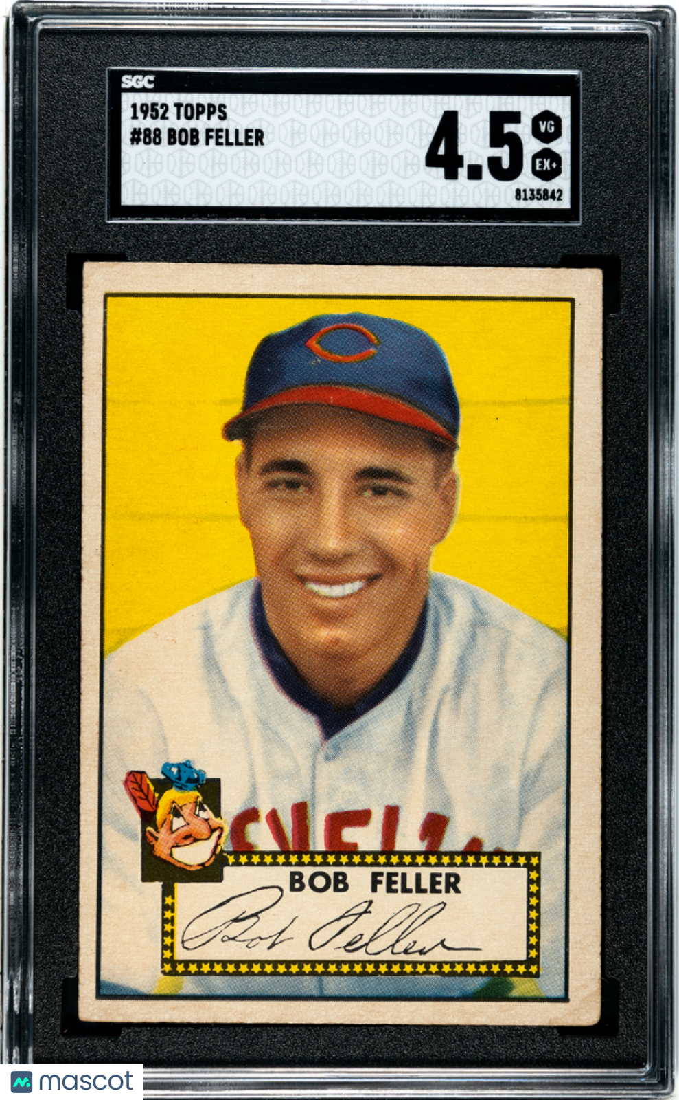 1952 Topps #88 Bob Feller SGC 4.5 VG-EX+ Nice Color