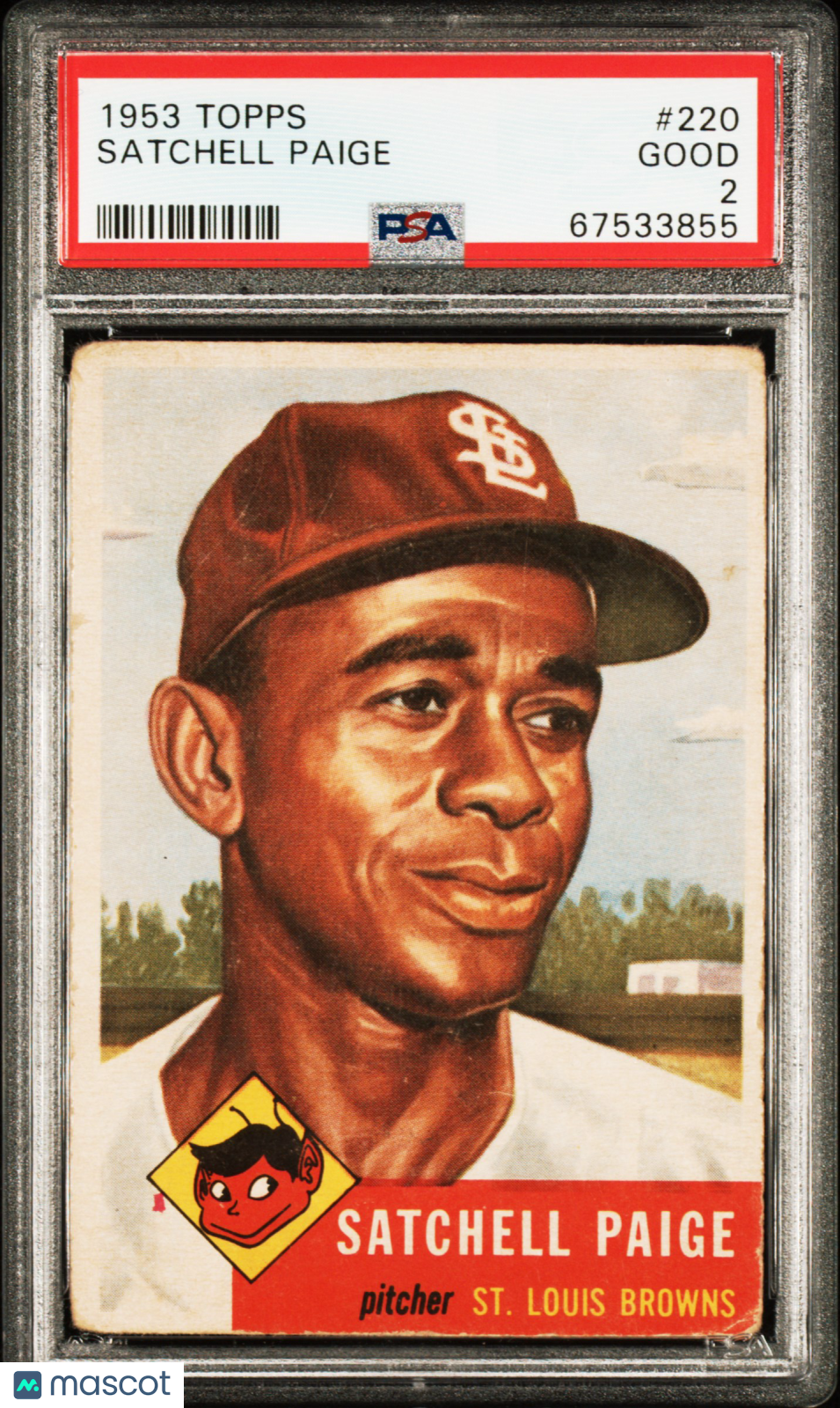 1953 Topps #220 Satchel Satchel Paige PSA 2 GD Nice Color New Label