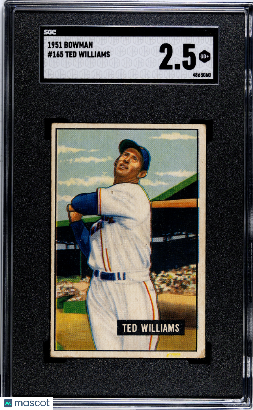 1951 Bowman #165 Ted Williams SGC 2.5 GD+