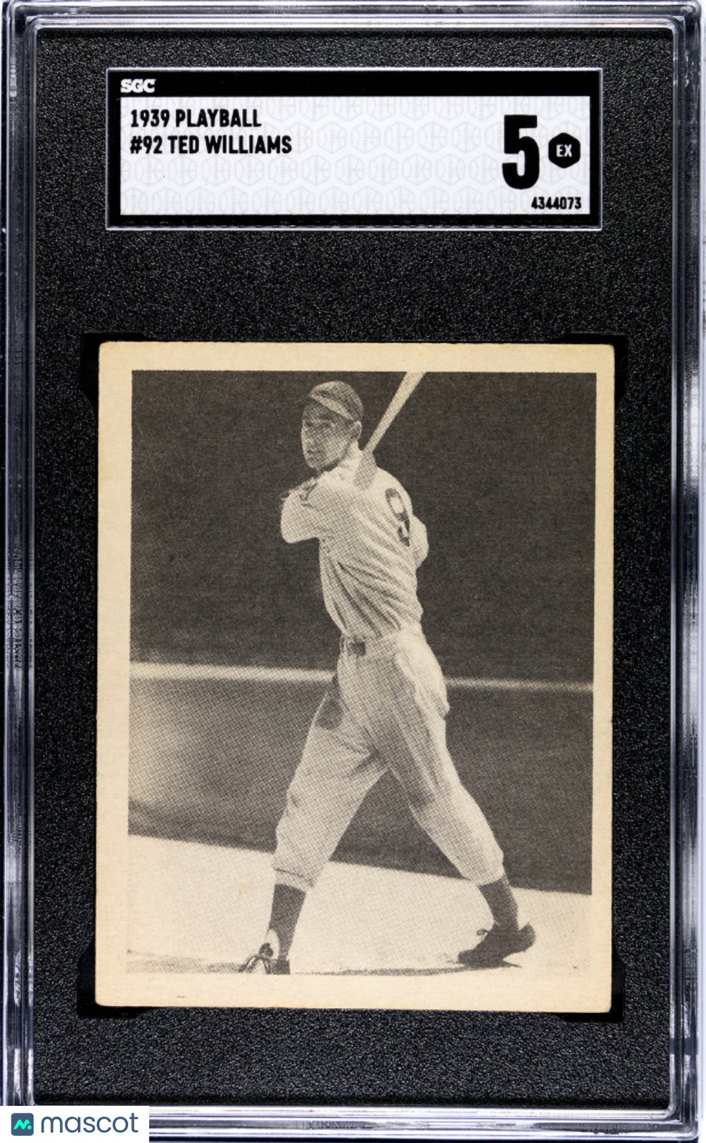 1939 Play Ball #92 Ted Williams RC Rookie SGC 5 EX