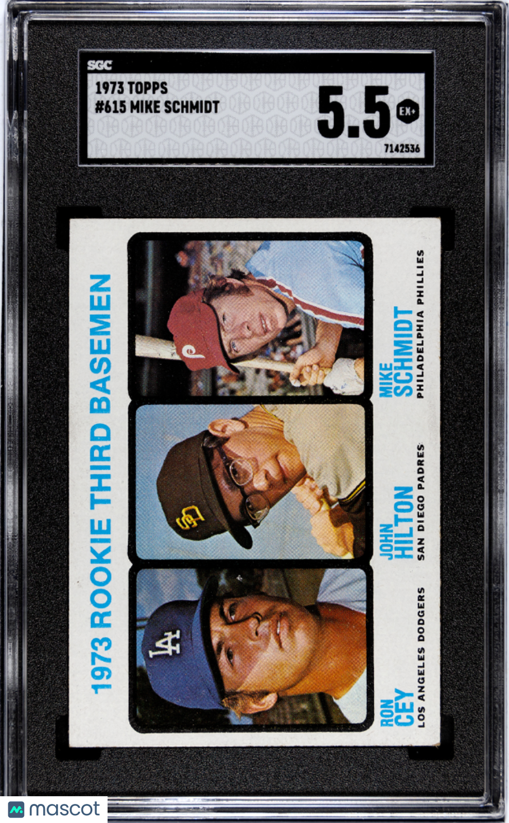 1973 Topps #615 Mike Schmidt RC Rookie SGC 5.5 EX+ Well Centered