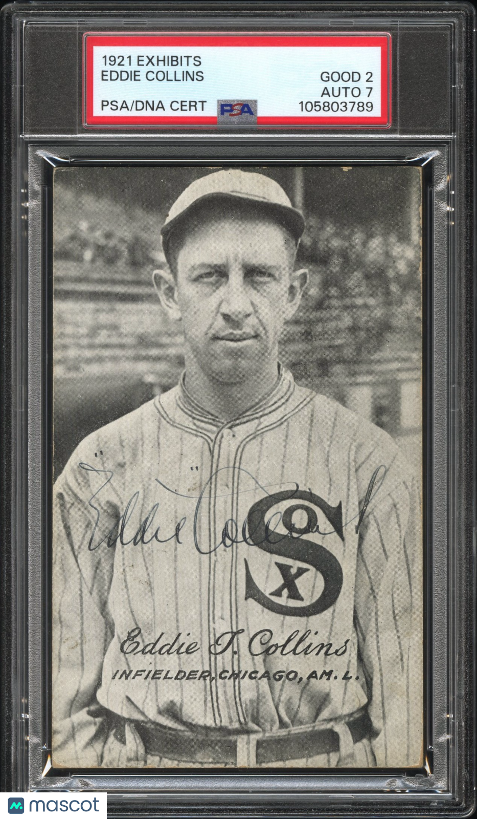1921 Exhibits Eddie Collins PSA 2/7 AUTO Autograph ONLY 4 PSA GRADED EXAMPLES