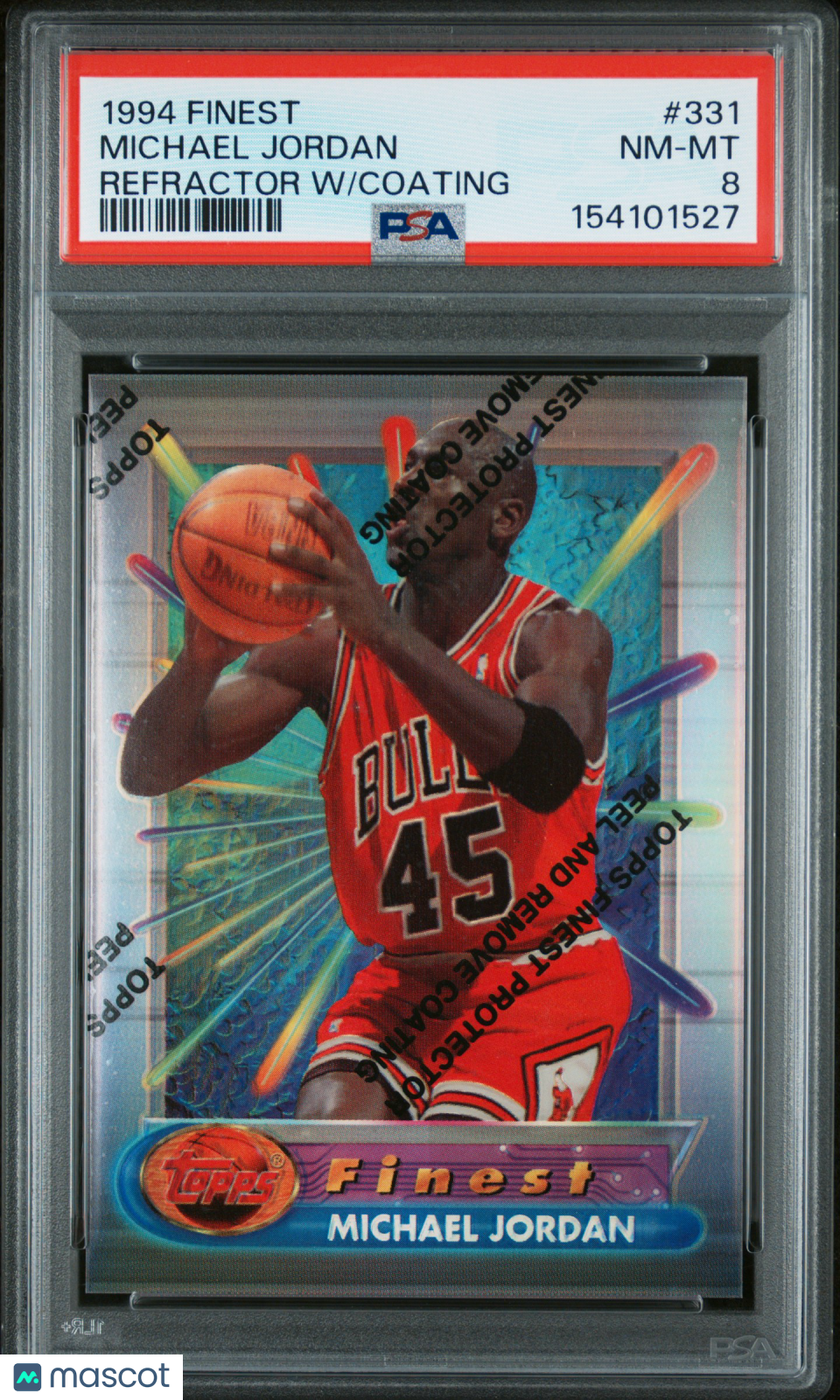 1994 Finest Michael Jordan #331 REFRACTOR w/ Coating PSA 8 NM-MT New Label