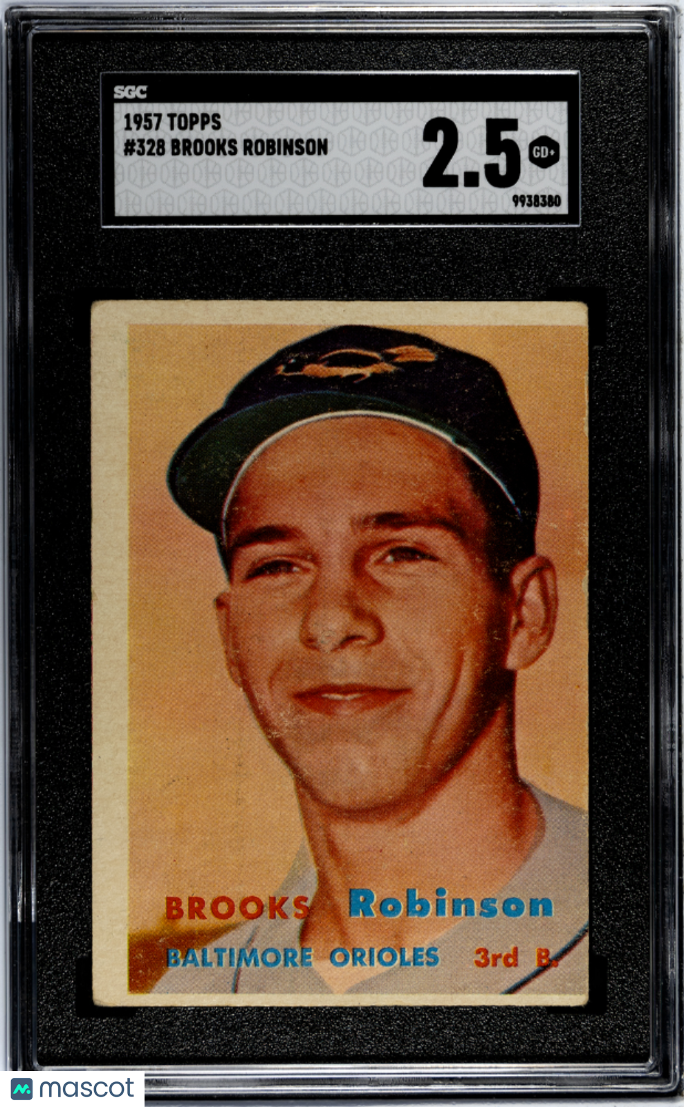 1957 Topps #328 Brooks Robinson RC Rookie SGC 2.5 GD+ CREASE FREE