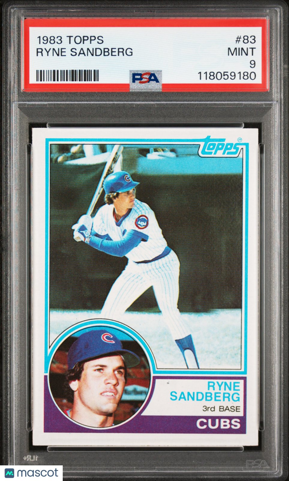 1983 Topps Ryne Sandberg RC Rookie #83 PSA 9 MINT New Label