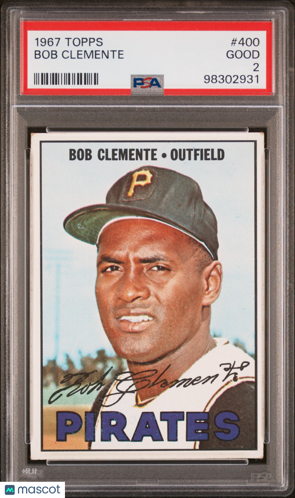 1967 Topps #400 Bob Roberto Clemente PSA 2 GD Nice Eye Appeal