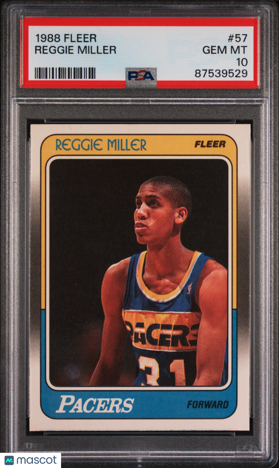 1988 Fleer #57 Reggie Miller RC Rookie PSA 10 GEM MINT New Label
