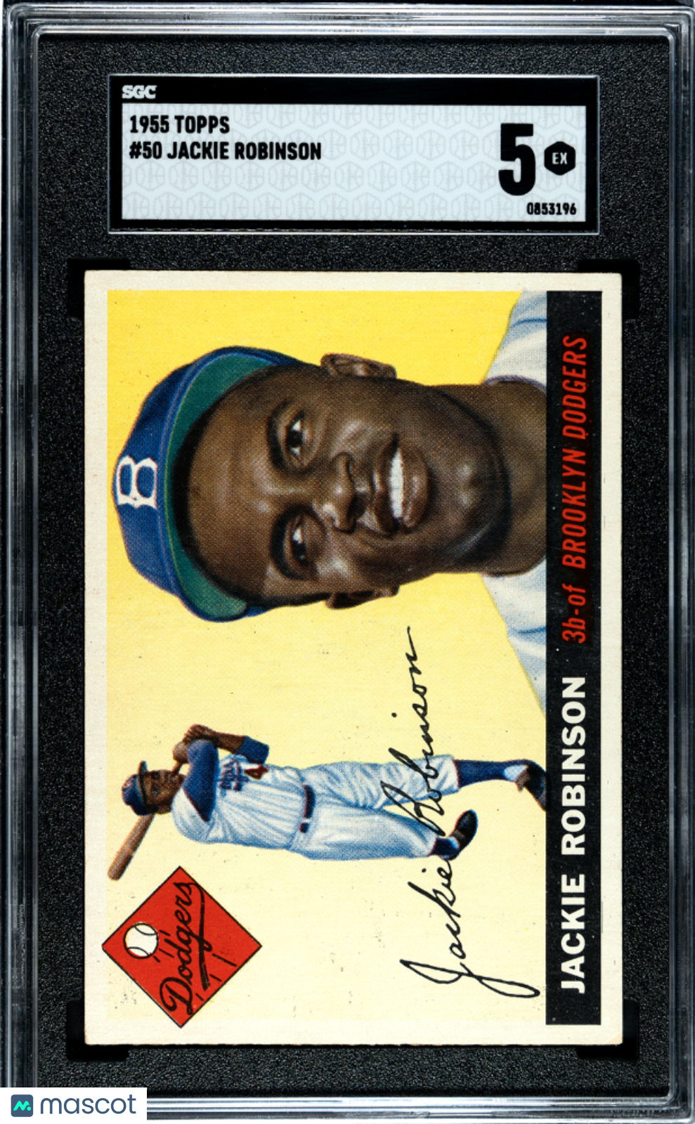1955 Topps #50 Jackie Robinson SGC 5 EX CENTERED STUNNING