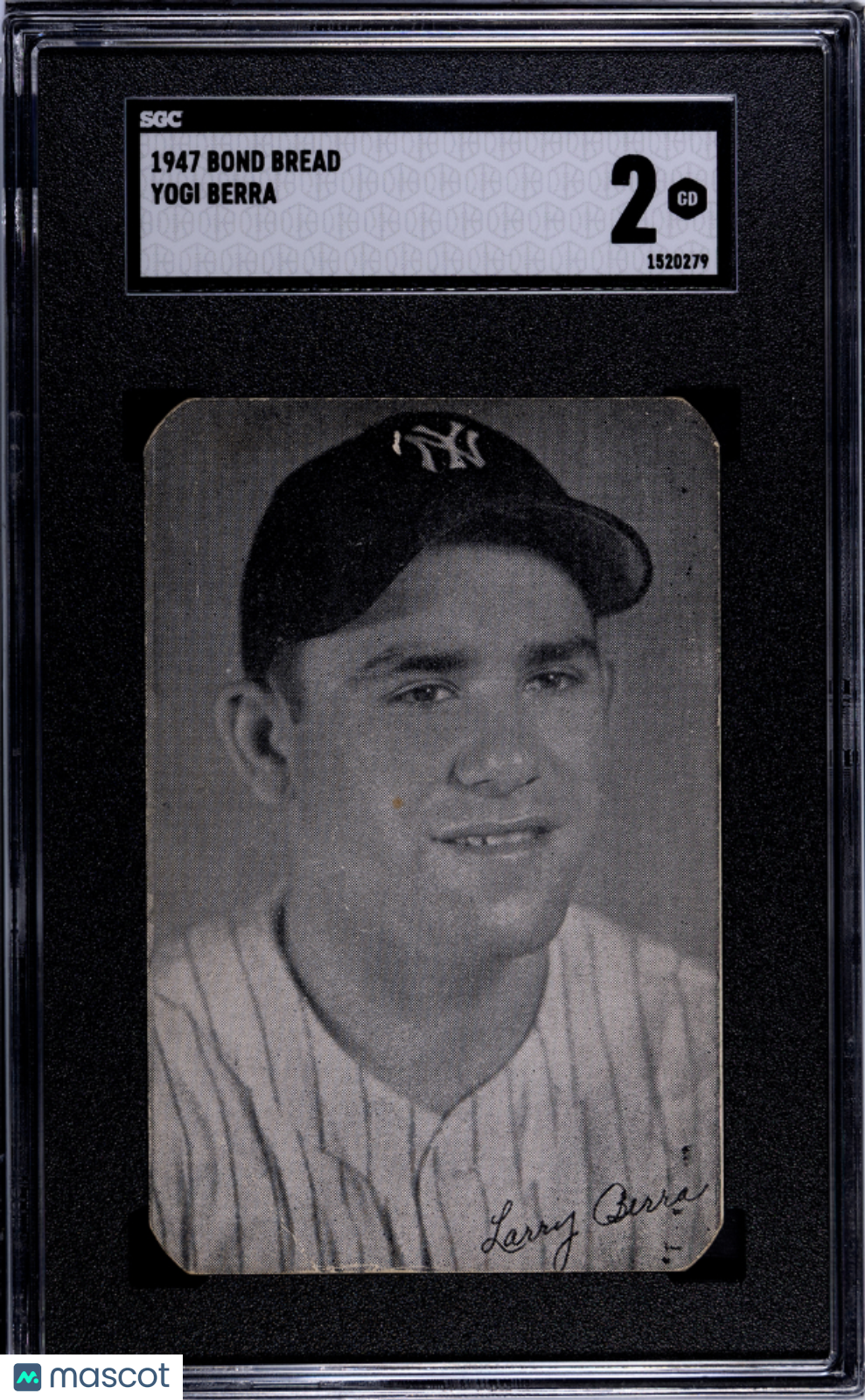 1947 Bond Bread Yogi Berra RC Rookie SGC 2 GD