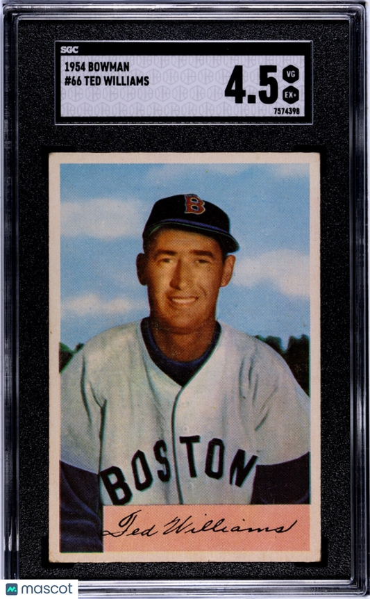 1954 Bowman Ted Williams #66 SGC 4.5 VG-EX+ STUNNING CENTERED