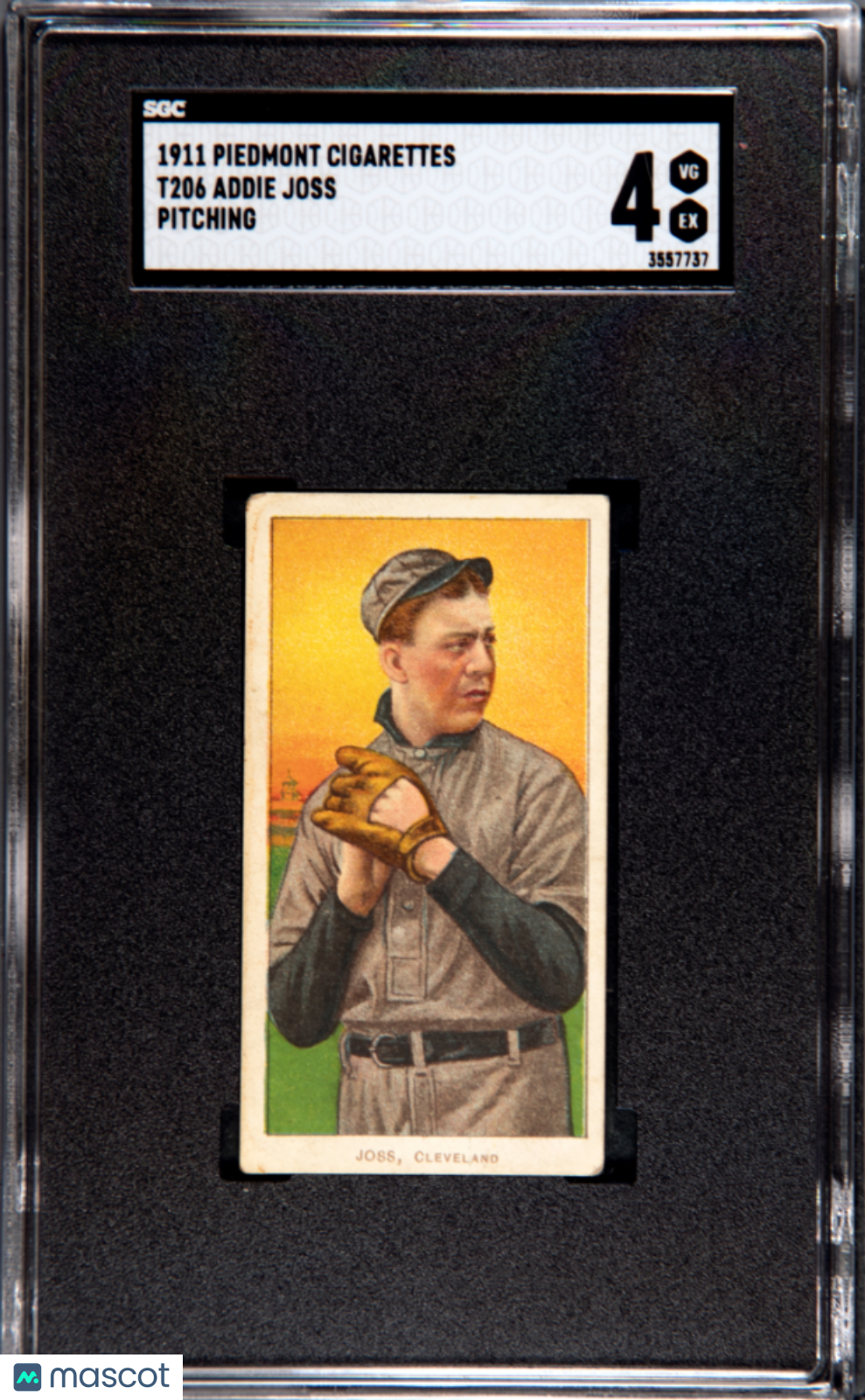 1911 T206 Piedmont 460/25 Addie Joss Pitching SGC 4 VG-EX