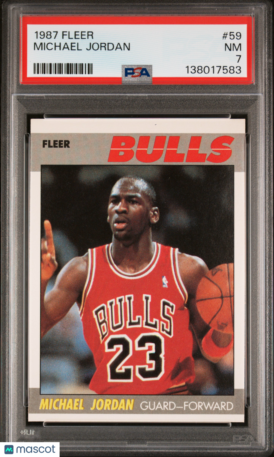 1987 Fleer #59 Michael Jordan PSA 7 NM New Label