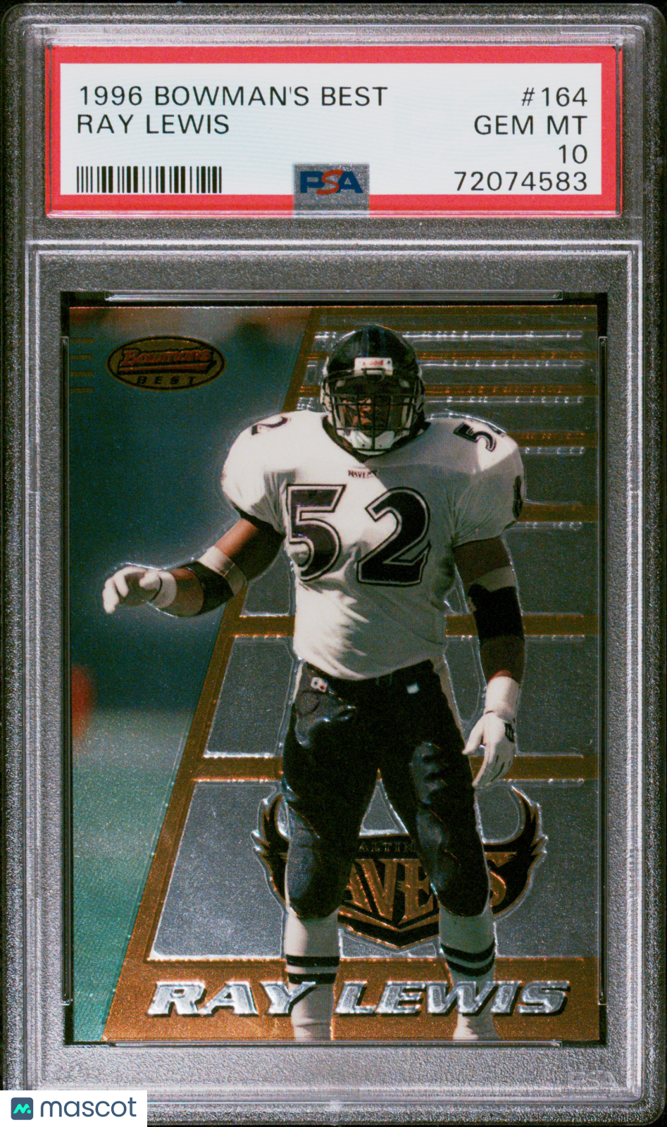 1996 Bowman's Best #164 Ray Lewis RC Rookie PSA 10 GEM MINT New Label
