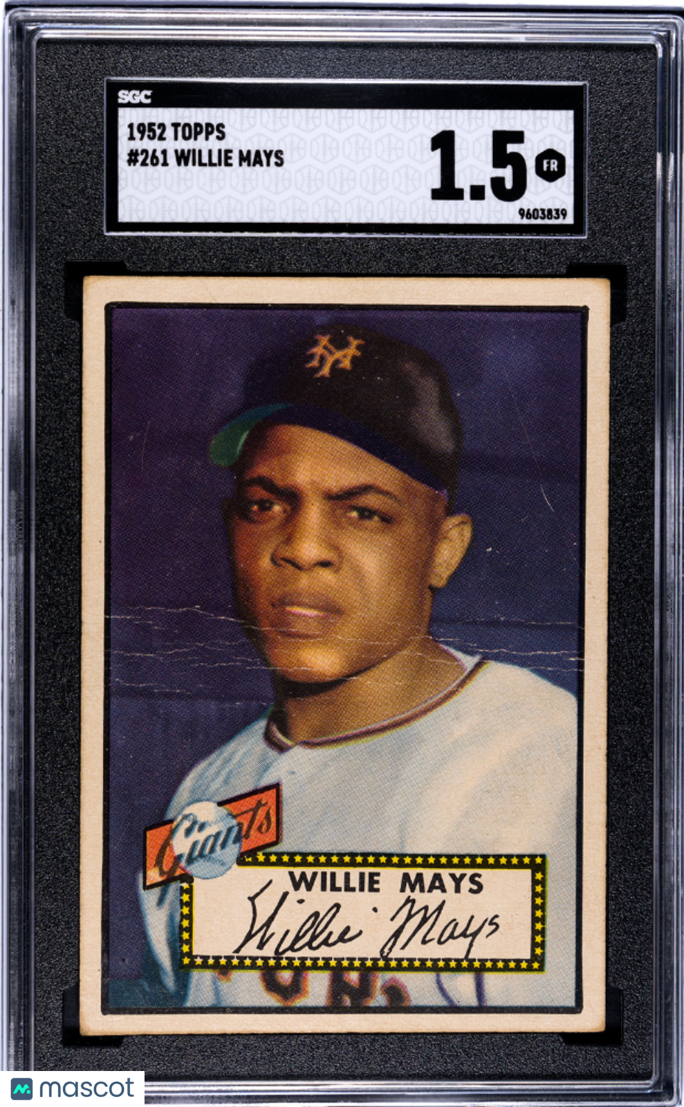 1952 Topps #261 Willie Mays SGC 1.5 Well Centered