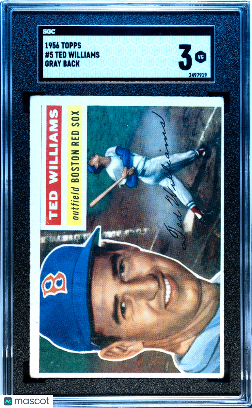 1956 Topps #5 Ted Williams Gray Back SGC 3 VG Nice Color