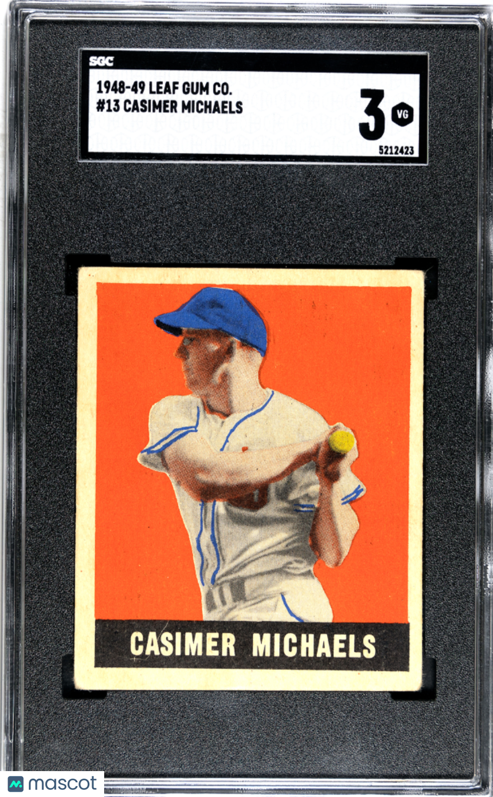 1948 Leaf Gum Co. #13 Casimer Michaels SGC 3 VG Nice Eye Appeal SP Short Print