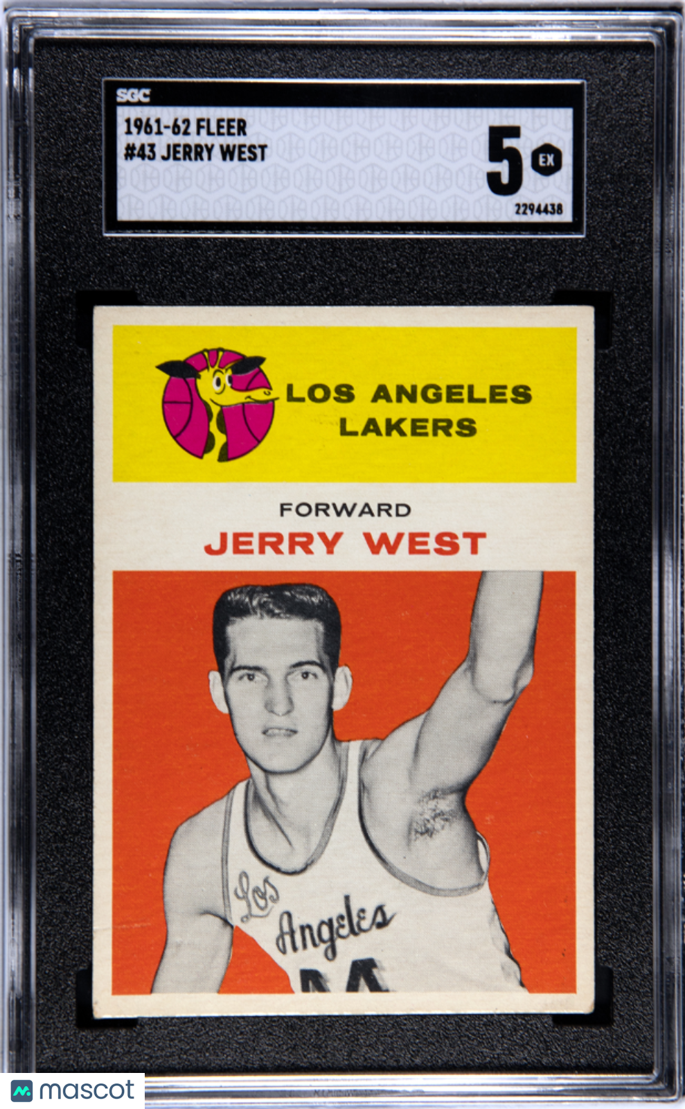 1961 Fleer Jerry West RC Rookie #43 SGC 5 EX CENTERED