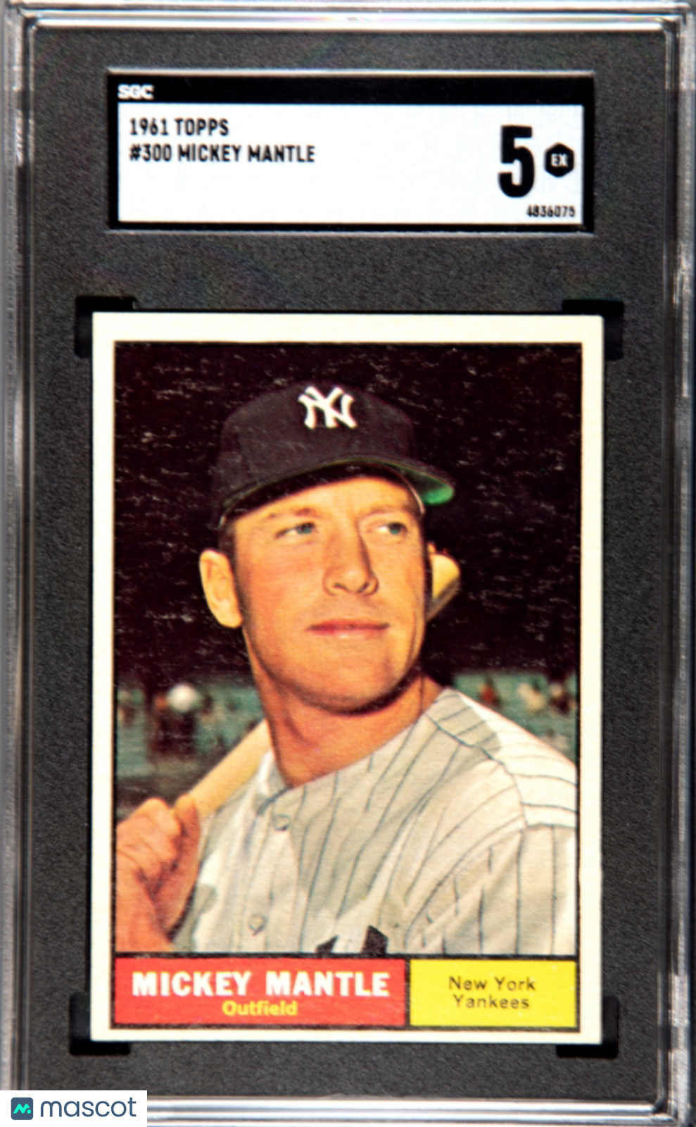 1961 Topps #300 Mickey Mantle SGC 5 EX