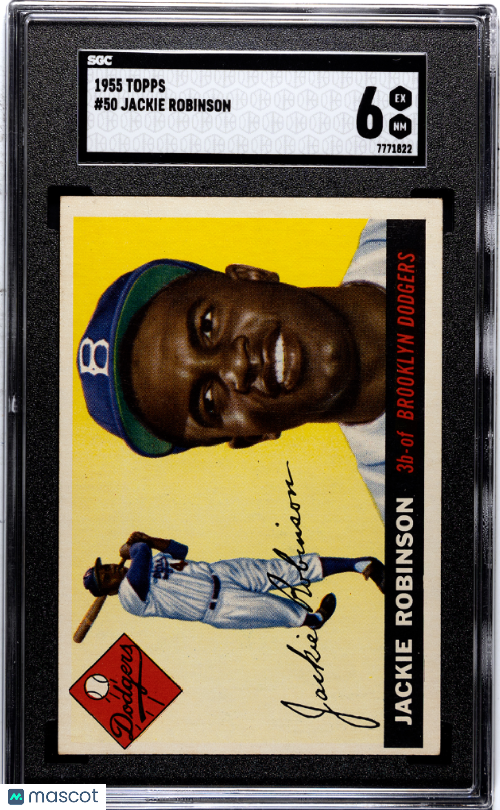 1955 Topps #50 Jackie Robinson SGC 6 EX-NM Nice Color