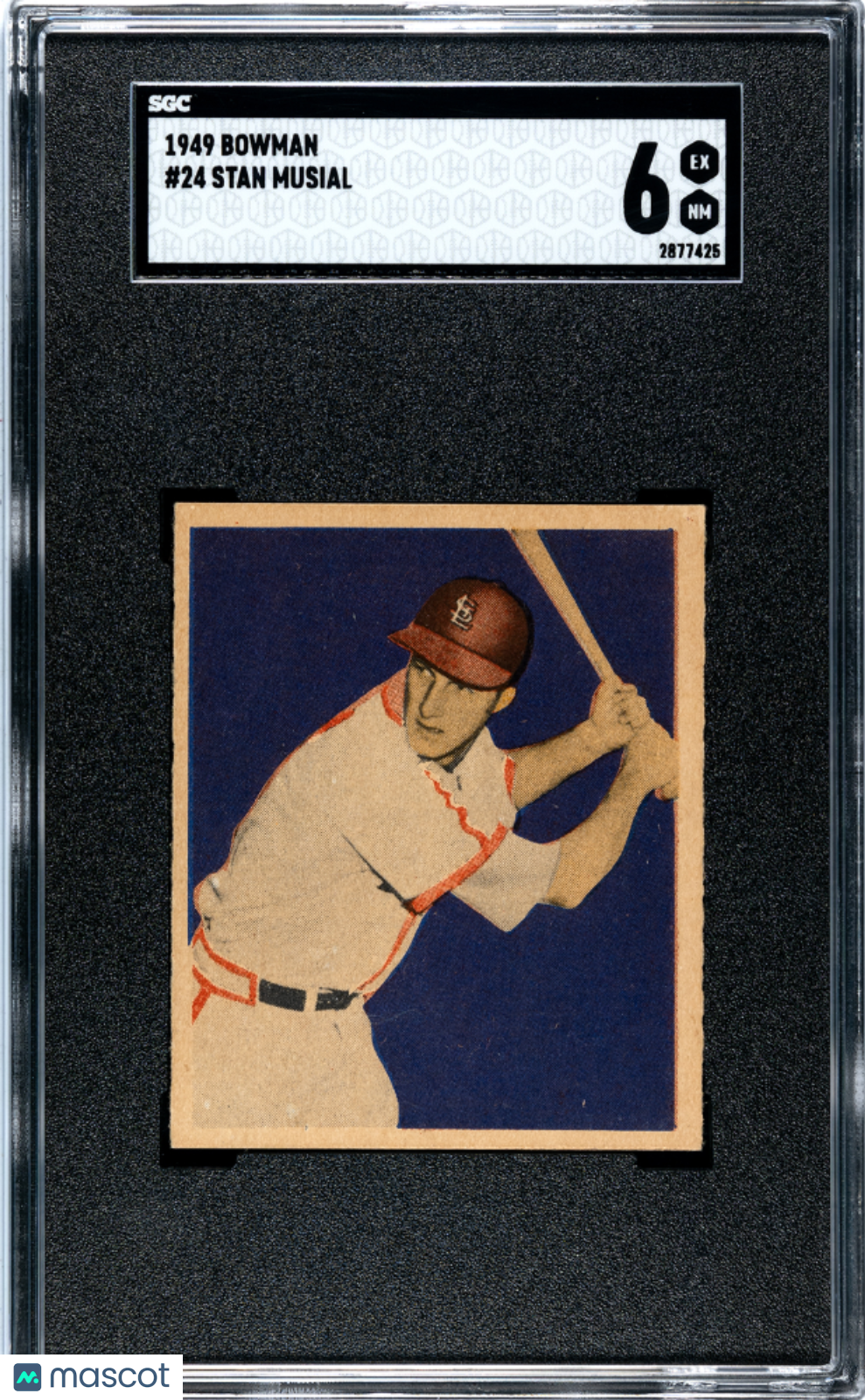 1949 Bowman #24 Stan Musial SGC 6 EX-NM Nice Color
