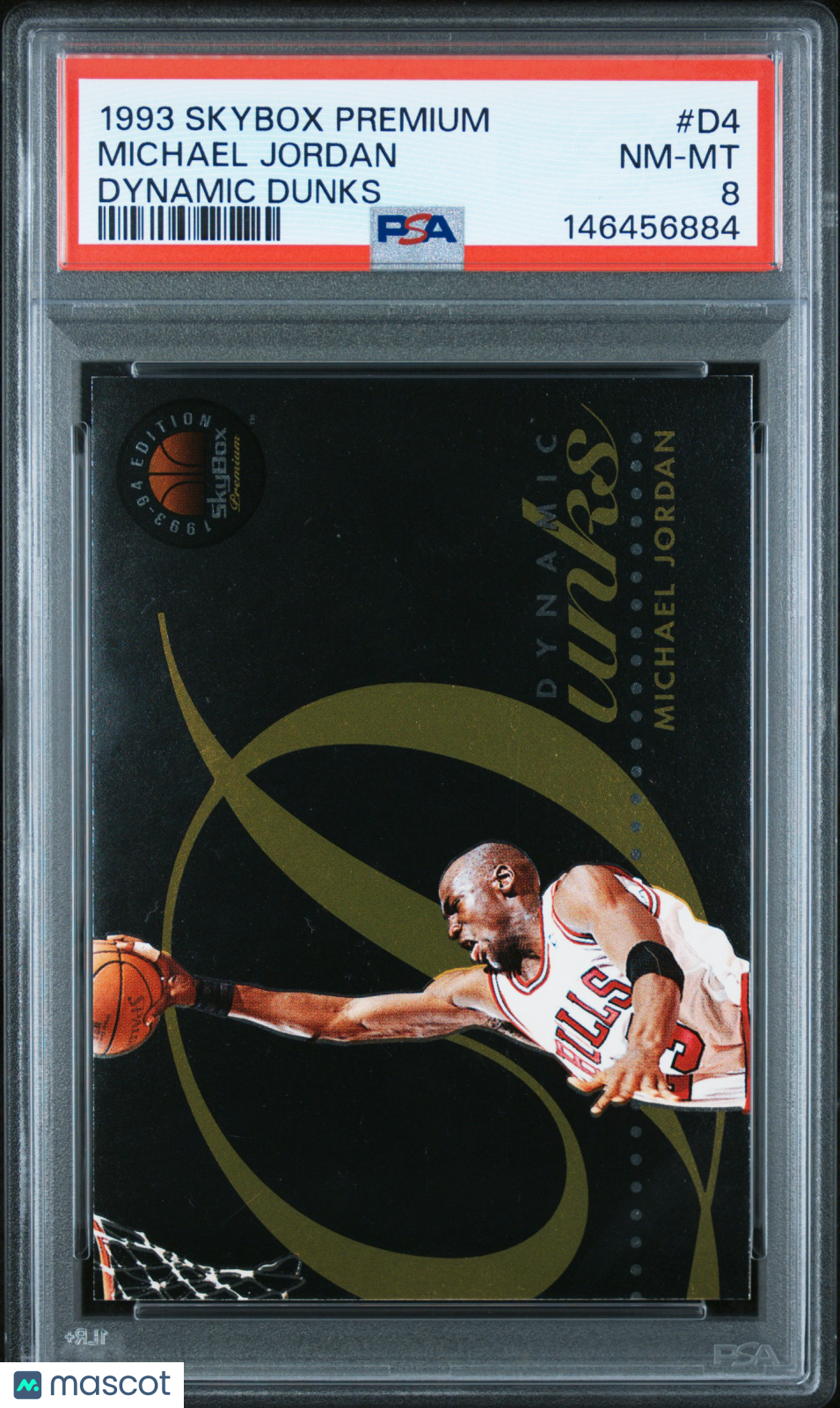 1993 Skybox Premium Dynamic Dunks Michael Jordan #D4 PSA 8 NM-MT